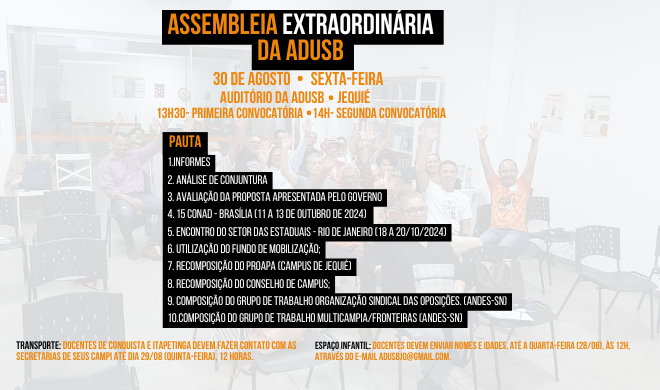 EDITAL DE CONVOCAÇÃO DE ASSEMBLEIA GERAL EXTRAORDINÁRIA - 30 DE AGOSTO DE 2024